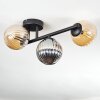 Chehalis Plafoniera, Lampada a sfera Ambrato, Grigio fumo, 3-Luci