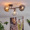 Gastor Plafoniera, Lampada a sfera Ambrato, Chiaro, Grigio fumo, 3-Luci