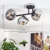 Gastor Plafoniera, Lampada a sfera Chiaro, Grigio fumo, 3-Luci