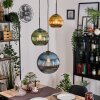 Koyoto Lampadario a sospensione, Lampada a sfera, Lampada a sospensione a cluster 30 cm Blu, Oro, Verde, 3-Luci