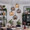 Ripoll Lampadario a sospensione, Lampada a sfera, Lampada a sospensione a cluster Ambrato, Grigio fumo, 5-Luci