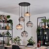 Koyoto Lampadario a sospensione, Lampada a sfera, Lampada a sospensione a cluster Ambrato, Chiaro, Grigio fumo, 5-Luci