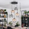 Koyoto Lampadario a sospensione, Lampada a sfera, Lampada a sospensione a cluster Ambrato, Chiaro, Grigio fumo, 5-Luci