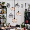 Koyoto Lampadario a sospensione, Lampada a sfera, Lampada a sospensione a cluster Ambrato, Chiaro, Grigio fumo, 5-Luci