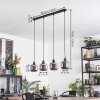 Fanhaes Lampadario a sospensione, Lampada a sospensione Cromo, Grigio fumo, 4-Luci