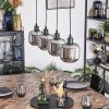 Fanhaes Lampadario a sospensione, Lampada a sospensione Cromo, Grigio fumo, 4-Luci