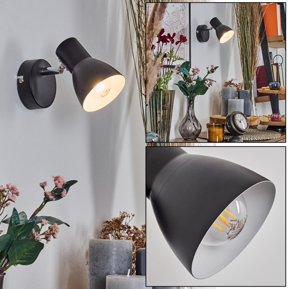 Farel Applique, Faretto da parete Cromo, Nero, 1-Luce main product photo