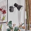 Farel Applique, Faretto da parete Cromo, Nero, 1-Luce