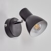Farel Applique, Faretto da parete Cromo, Nero, 1-Luce