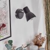 Farel Applique, Faretto da parete Cromo, Nero, 1-Luce