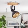 Hagan Plafoniera, Faretto da soffitto Cromo, Écru, Nero, 1-Luce