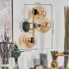 Gastor Lampada a sfera, Applique Oro, Nero, 3-Luci