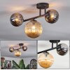 Chehalis Plafoniera, Lampada a sfera Ambrato, Cromo, Grigio fumo, 3-Luci