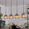 Koyoto Lampadario a sospensione, Lampada a sfera, Lampada a sospensione Chiaro, Grigio fumo, 4-Luci