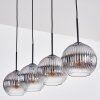 Koyoto Lampadario a sospensione, Lampada a sfera, Lampada a sospensione Chiaro, Grigio fumo, 4-Luci