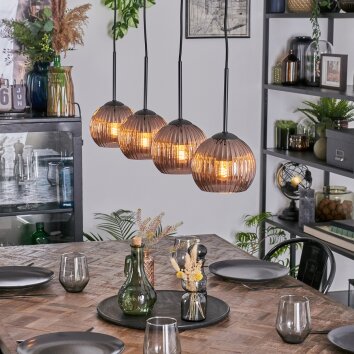 Koyoto Lampadario a sospensione, Lampada a sfera, Lampada a sospensione Ramato, 4-Luci