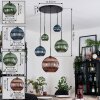 Koyoto Lampadario a sospensione, Lampada a sfera, Lampada a sospensione a cluster Blu, Verde, Ramato, 5-Luci