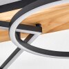 Pompu Plafoniera LED Legno chiaro, Nero, 1-Luce