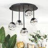 Chehalis Plafoniera, Lampada a sfera Chiaro, Grigio fumo, 5-Luci