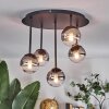 Chehalis Plafoniera, Lampada a sfera Chiaro, Grigio fumo, 5-Luci