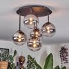 Chehalis Plafoniera, Lampada a sfera Chiaro, Grigio fumo, 5-Luci