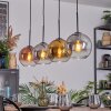Koyoto Lampadario a sospensione, Lampada a sfera, Lampada a sospensione Oro, Chiaro, Ramato, Grigio fumo, 4-Luci