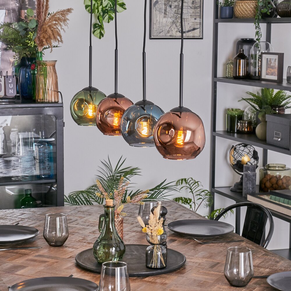 Ripoll Lampadario a sospensione, Lampada a sfera, Lampada a sospensione Blu, Verde, Ramato, 4-Luci main product photo