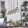 Ripoll Lampadario a sospensione, Lampada a sfera, Lampada a sospensione Cromo, Chiaro, Grigio fumo, 4-Luci