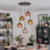 Koyoto Lampadario a sospensione, Lampada a sfera, Lampada a sospensione a cluster Cromo, Oro, Chiaro, Ramato, Grigio fumo, 5-Luci
