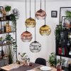 Koyoto Lampadario a sospensione, Lampada a sfera, Lampada a sospensione a cluster Cromo, Oro, Chiaro, Ramato, Grigio fumo, 5-Luci