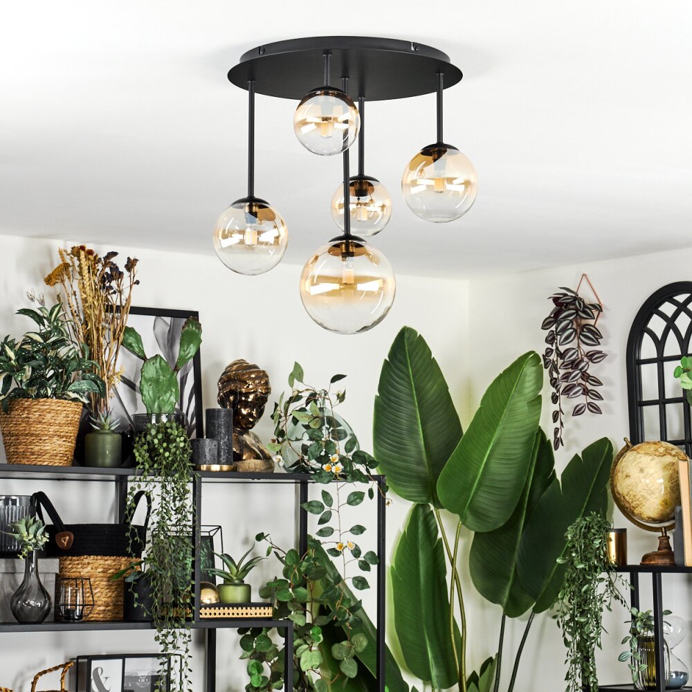 Chehalis Plafoniera, Lampada a sfera 42.5 cm Ambrato, Chiaro, 5-Luci