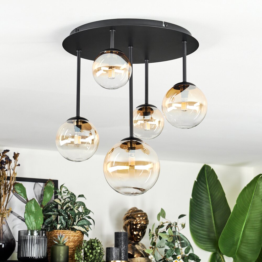 Chehalis Plafoniera, Lampada a sfera 42.5 cm Ambrato, Chiaro, 5-Luci