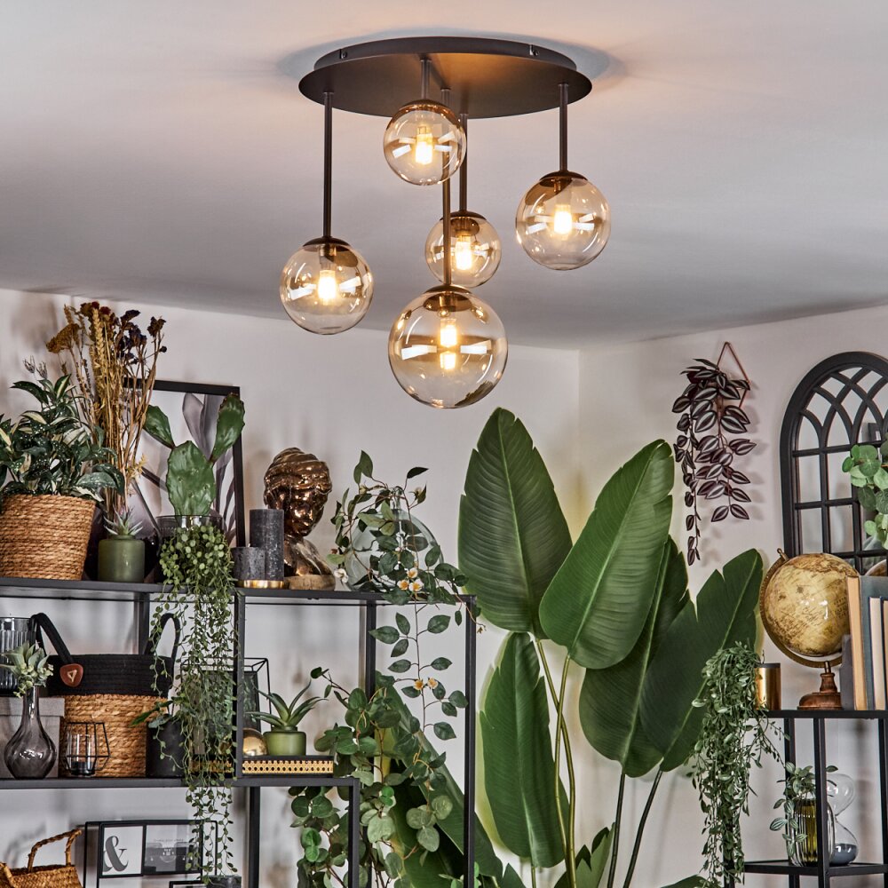 Chehalis Plafoniera, Lampada a sfera 42.5 cm Ambrato, Chiaro, 5-Luci
