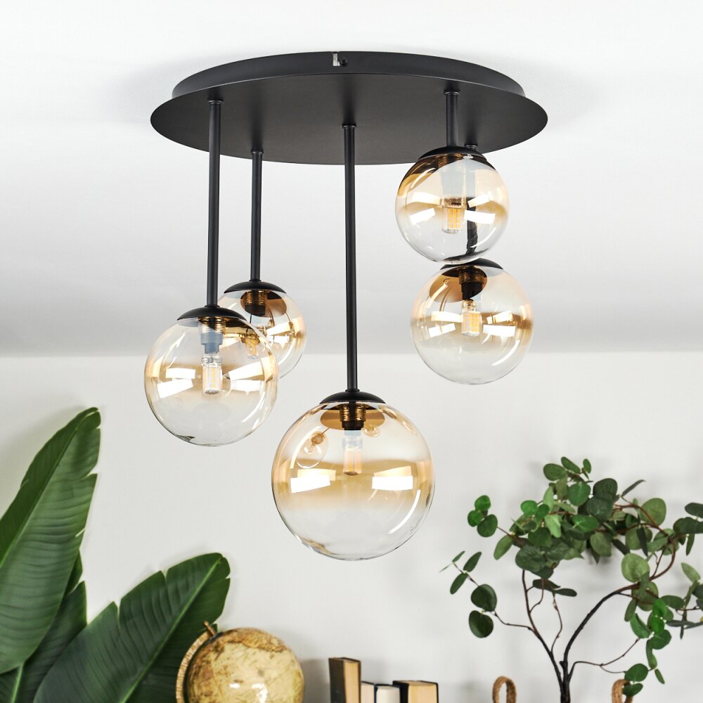 Chehalis Plafoniera, Lampada a sfera 42.5 cm Ambrato, Chiaro, 5-Luci