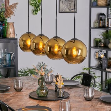 Koyoto Lampadario a sospensione, Lampada a sfera, Lampada a sospensione Oro, 4-Luci