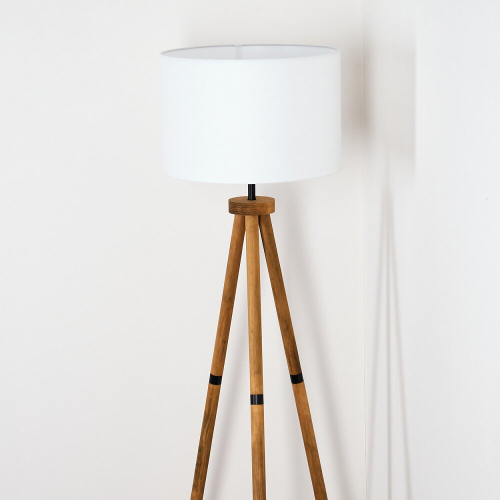 Soungou Lampada da terra Legno scuro, Nero, 1-Luce