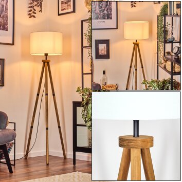 Soungou Lampada da terra Legno scuro, Nero, 1-Luce