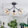 Koyoto Plafoniera, Lampada a sfera Ambrato, Chiaro, 3-Luci