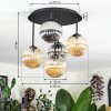Chehalis Plafoniera, Lampada a sfera 45 cm Ambrato, Grigio fumo, 5-Luci