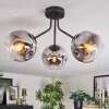 Ripoll Plafoniera, Lampada a sfera Cromo, Chiaro, Grigio fumo, 3-Luci