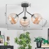Koyoto Plafoniera, Lampada a sfera Ambrato, 3-Luci