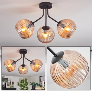 Koyoto Plafoniera, Lampada a sfera Ambrato, 3-Luci