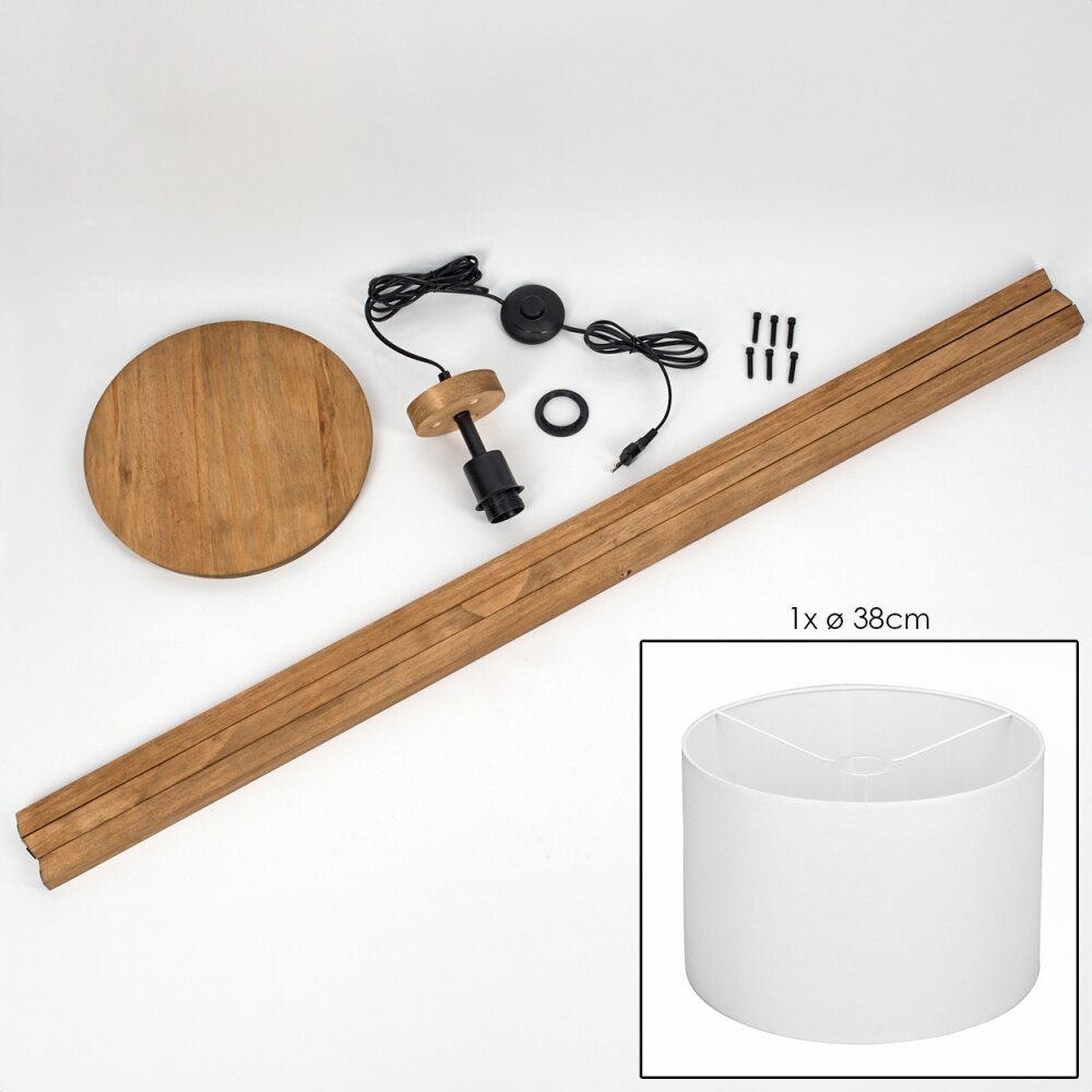 Soungou Lampada da terra Legno scuro, Nero, 1-Luce