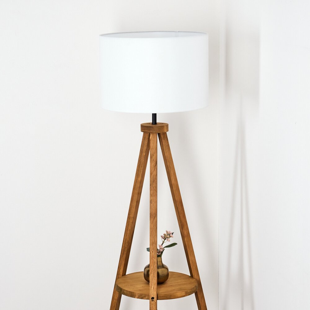 Soungou Lampada da terra Legno scuro, Nero, 1-Luce