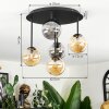 Chehalis Plafoniera, Lampada a sfera Ambrato, Grigio fumo, 5-Luci