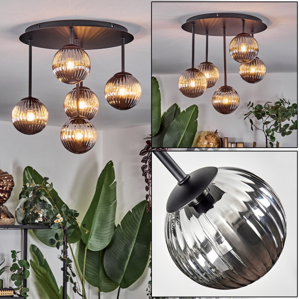 Chehalis Plafoniera, Lampada a sfera Grigio fumo, 5-Luci main product photo