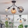 Gastor Plafoniera, Lampada a sfera 42 cm Ambrato, Chiaro, Grigio fumo, 3-Luci