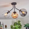 Gastor Plafoniera, Lampada a sfera 42 cm Ambrato, Chiaro, Grigio fumo, 3-Luci