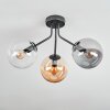Gastor Plafoniera, Lampada a sfera 42 cm Ambrato, Chiaro, Grigio fumo, 3-Luci