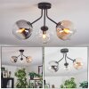 Gastor Plafoniera, Lampada a sfera 42 cm Ambrato, Chiaro, Grigio fumo, 3-Luci